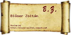 Blöser Zoltán névjegykártya
